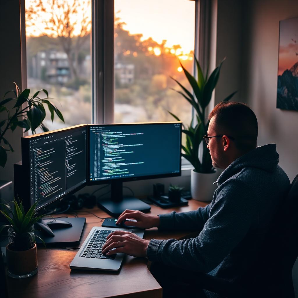 Remote Next.js developer at home office